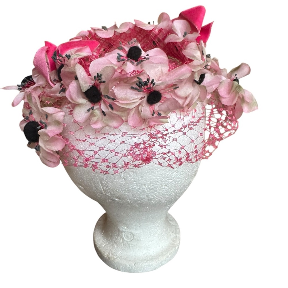 1960s Floral‎ Fascinator or Whimsey Hat - Picture 2 of 5